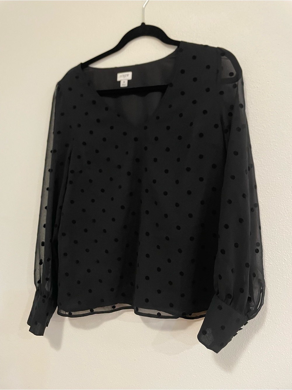 🖤 J.Crew Factory Black Swiss Dot Blouse | Size Medium | Excellent Condition 🖤